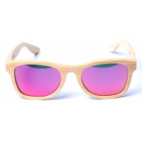 Monroe - Natural Pink Revo Bamboo Sunglasses